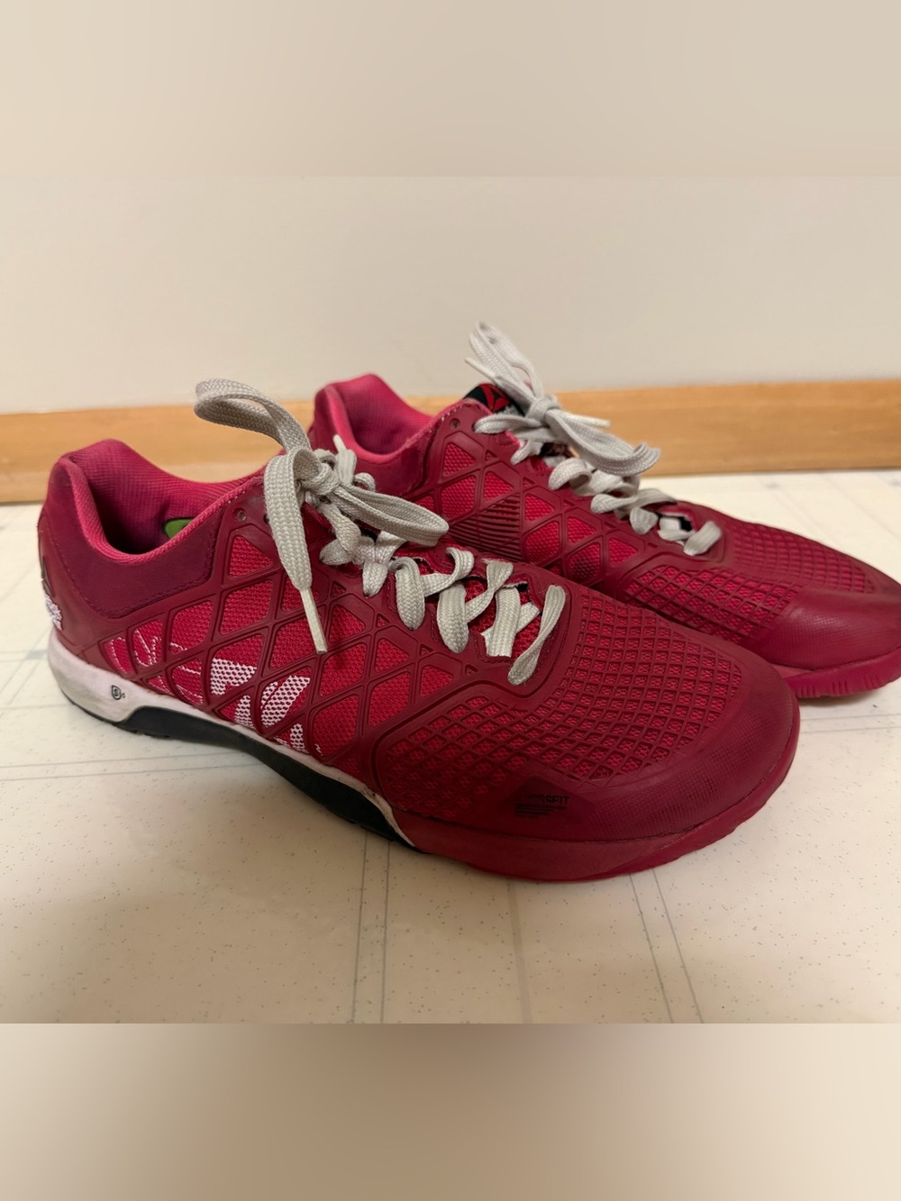Reebok Women's Hot Pink Athletic Training Shoes with White Laces